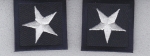 1 Star SILVER on NAVY BLUE Collar Patches
